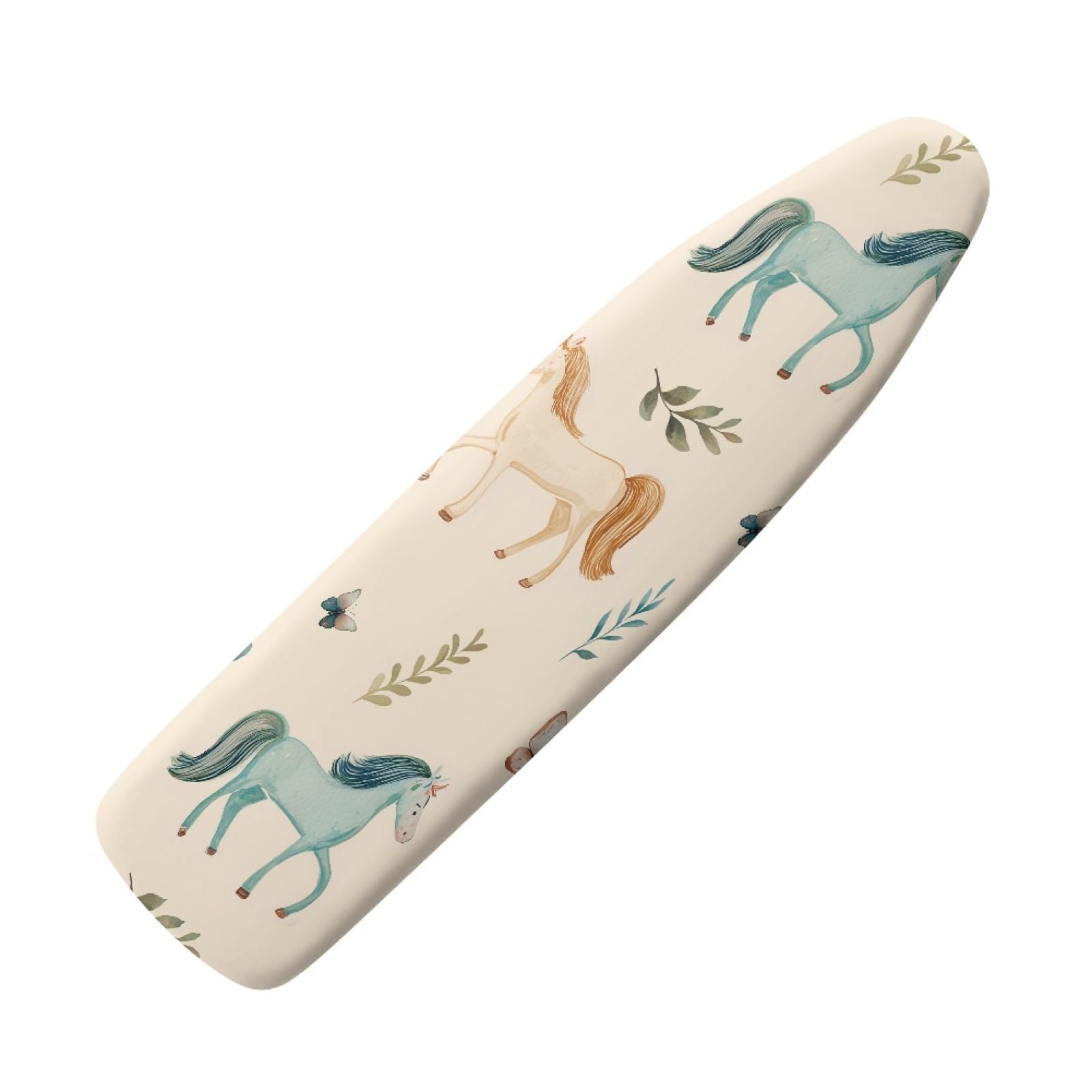 Large ironing board cover 130 x 45 Green Horse Ironing Board Cover And Thick Padding Easy Fit in Multiple Sizes with Elastic Drawstring,durable,iron board covers fits all,Machine Washable