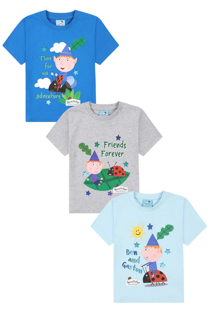 Ben & Holly Ben and Holly Little Kingdom 3 Pack Kids T-Shirts Boys Girls Multipack