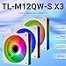 Thermalright TL-M12QW-S X3 Triple Pack ARGB Case Fan, Cable-Free Connection Between Fans, Customizable Infinity Mirror Lighting Effects,Simple Cable Management-White ARGB