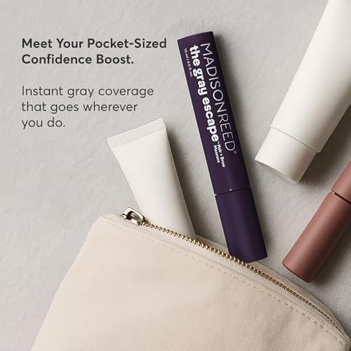 Image of Madison Reed The Gray Escape Hair & Brow Mascara - Quick-Dry, All-Day Gray Coverage for Roots & Brows, Smudge-Proof, Titanium Dioxide-Free, Argan Oil & Ginseng - Dark Brown - 15mL