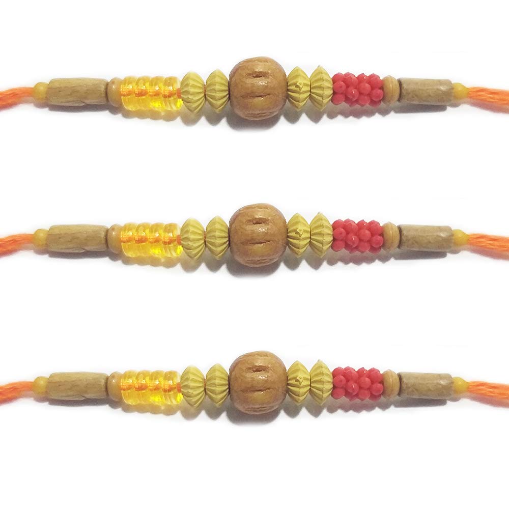 WhopperIndia Set of 3 Rakhi Rakshabandhan Rakhee Bracelet for Brother Color and Design May Vary