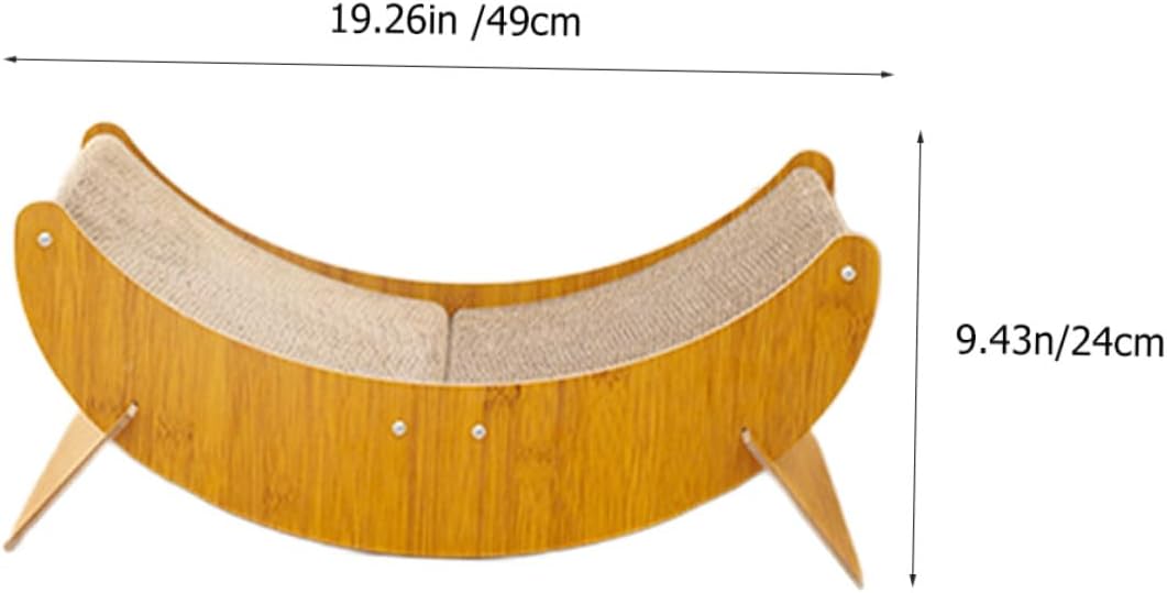 NUOBESTY Moon Shape Cat Scratching Board Reusable Wear-Resistant Corrugated Cardboard Indoor Cat Scratcher Pad Multi-Functional for Kittens