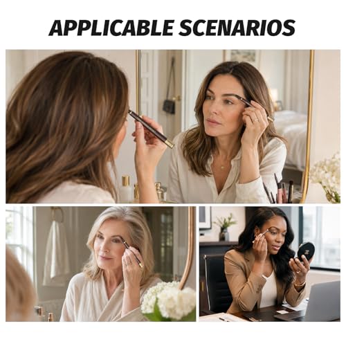 2 Pack Eyebrow Pen, Waterproof Microblading Eyebrow Pencil, 4 Tip Precise Eye Brow Makeup Pen for Women to Effortlessly Create Hair Like Natural Brows, Non Dry Out and Last All Day (Dark Brown) - Image 4