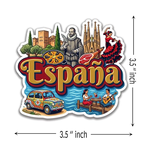 Image of Spain Fridge Magnet | Engineered Wood Glossy Finish | A Travel Souvenir for Home, Kitchen, Locker Decor, Gift Collectible