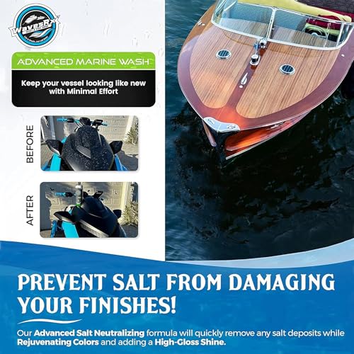 WAVESRX Salt Neutralizing Boat Soap & Jet Ski Wash with SiO2 Surface Protection (EpicWash+), Marine Grade Cleaner Removes Salt & Contaminants, Protective Ceramic Coating Prevents UV Damage - Image 3