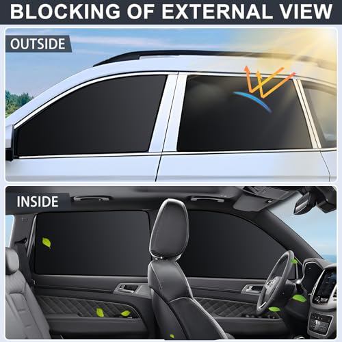 Image of ZATOOTO Car Window Shades - 4 Pack Car Window Covers Premium UV Blocking, Side Window Curtains Full Blackout for Privacy, Breastfeeding, Napping, Camping, and Travel, Universal Fit for Most Vehicles