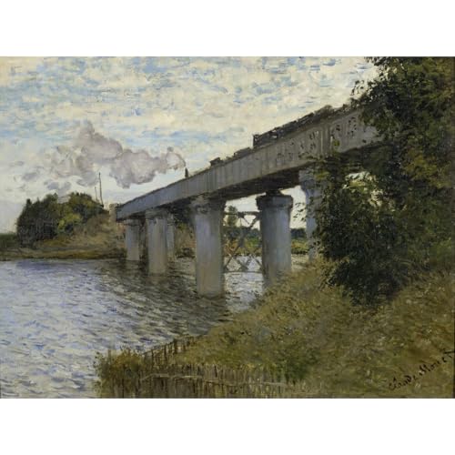 Impression giclée Monet le pont ferroviaire à Argenteuil pour habiller un grand mur vide
