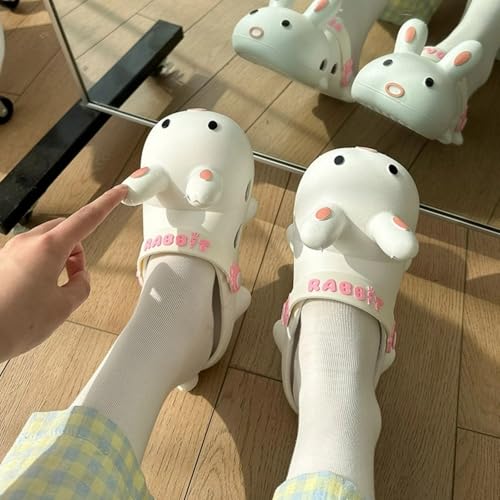 Cute Bunny Ears Thick Sole Slippers Women Closed-Toe Mule EVA Y2K Platform Height Increase Run Small Indoor Shower Sandals Outdoor Travel Beach Sandals3