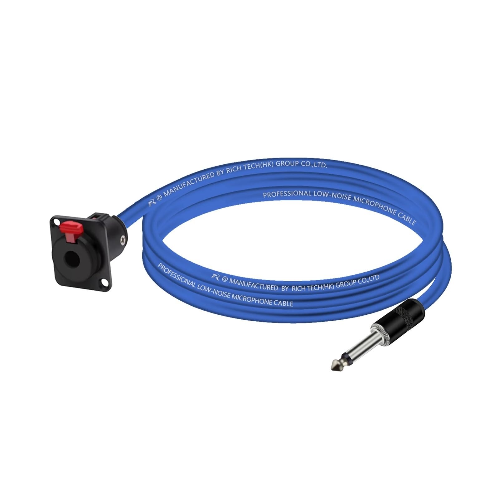 Câble adaptateur de prise jack 6,5 mm stéréo femelle type D vers jack 6,35 mm, 1/4" TRS femelle vers 1/4" TS mâle(C1025BK-Blue,8m)
