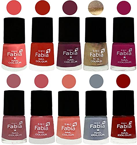 Image of ALL IN ONE (PACK OF 10), Long Lasting Glossy Nail Polish, 6 ml Each, All Vibrant Colours,01816
