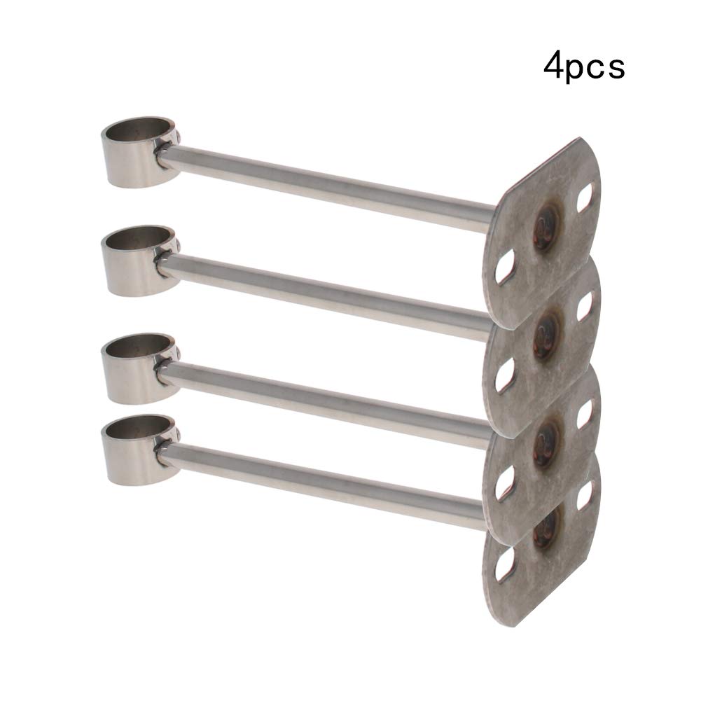 Auniwaig Soporte de montaje en techo de 4 piezas, soporte de tubo de armario, 25 mm x 200 mm (DxH), cortina de ducha para armario, barra de soporte de palanca de armario, enchufe de brida de tubo