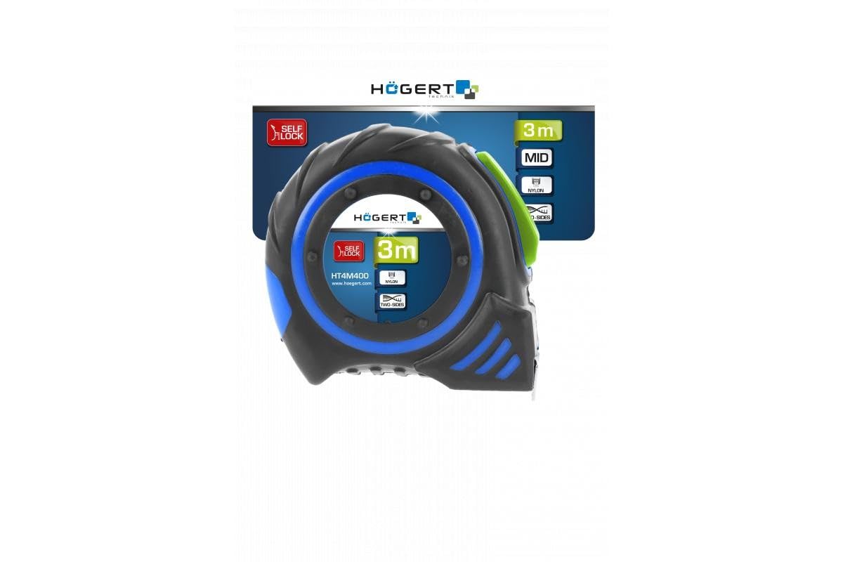 Högert Technik HT4M402 Tape Measure 8 m 25 mm Auto Stop Nylon with Magnet