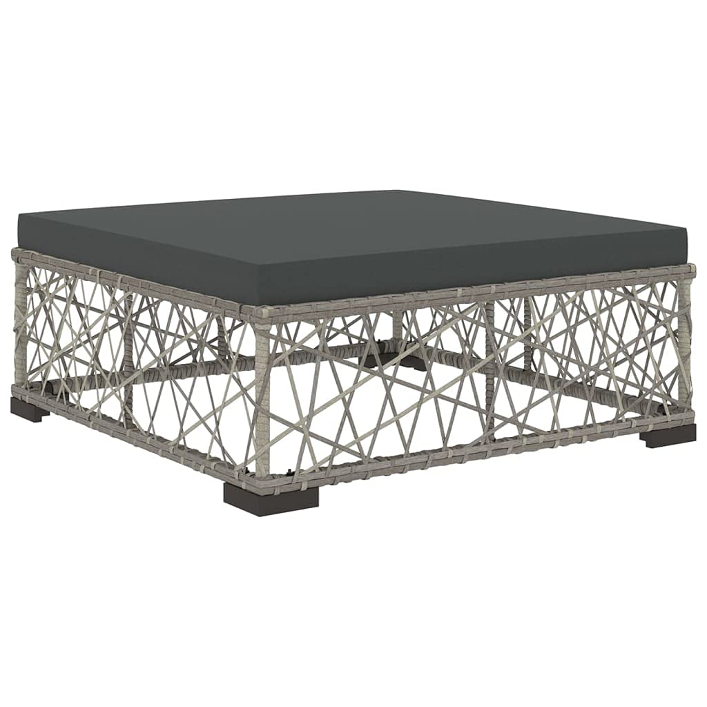 vidaXL - Gartenmöbel-Sets - 5-tlg. Garten-Lounge-Set mit Auflagen Poly Rattan Grau