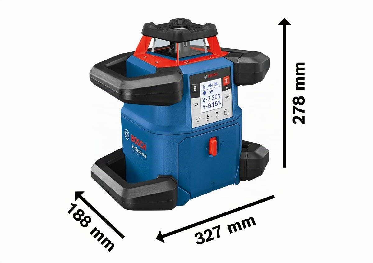Bosch Professional 18V System Laser rotatif GRL 600 CHV 18V (1 batterie 18V, 4Ah + chargeur, connecté, 600m, coffret de transport)