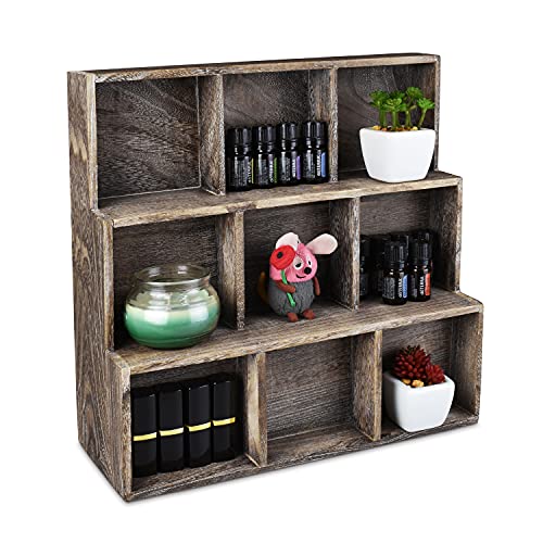 Ikee Design Vintage Wooden Jewelry Display Riser Tray Stand, Wood Bangle Bracelet Watch Organizer Holder Stand for Home Decor & Store Display, 13" W x 13" D x 5" H