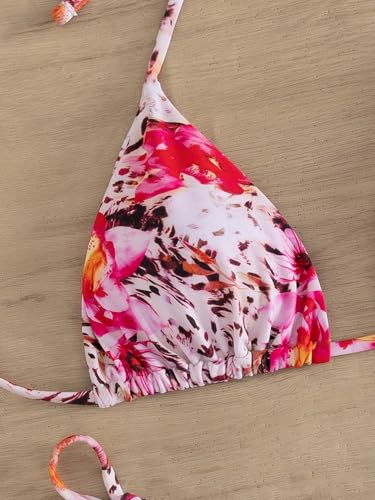 Image of Tainehs Women's Sexy Halter Thong Bikini Tie Two Sides Bottom Triangle Bikini Swimsuits