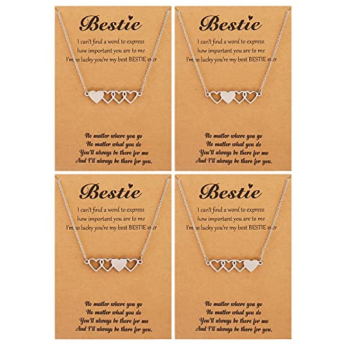 Best Friend Necklace Friendship Necklace for 2/3/4/5 Matching Heart BFF Necklaces Friendship Gifts for BFF Sisters Bestie