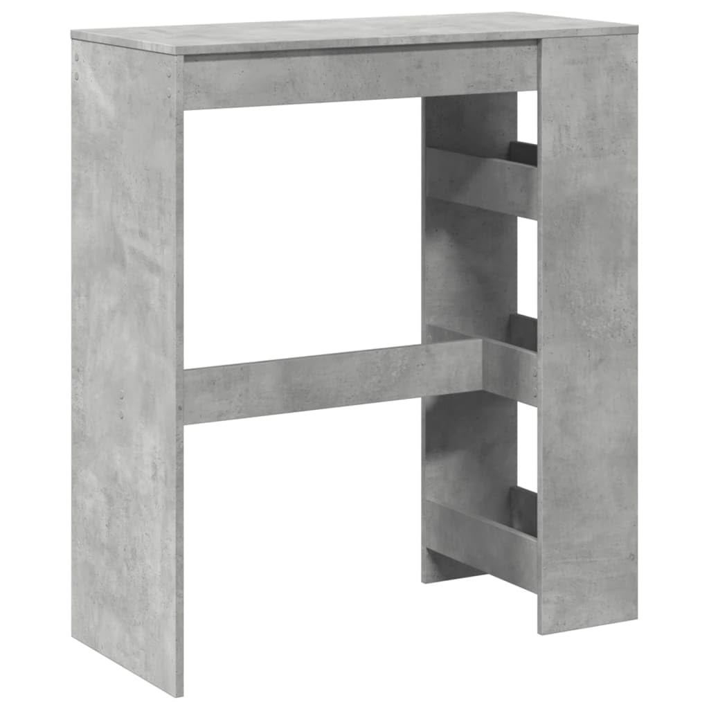 Bartisch Mit Regal Betongrau 90x40x103,5 cm Holzwerkstoff | 3 Ablagen, Viel Stauraum, Pflegeleicht, Feuchtes Tuch Reinigung, Wandhalterung Inklusive