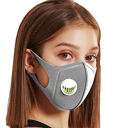 IN'VOLAND Aktivkohlefilter Face Shield mit Atemventil, Gesichtsfilter Mund Staub Wiederverwendbare und waschbare für Laufen, Radfahren, Outdoor-Aktivitäten