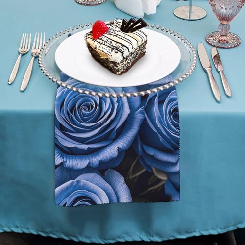 Servilleta de Tela Azul con Floral 47.5x47.5 cm miniatura 4