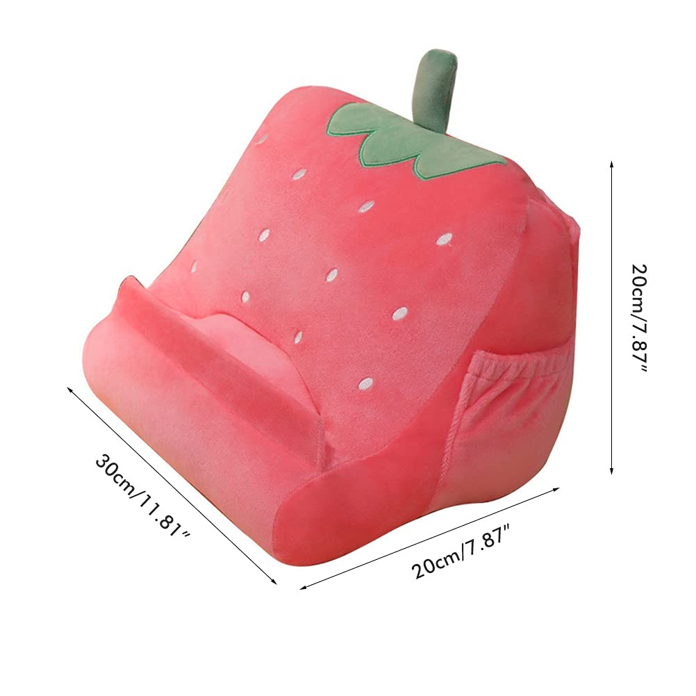 Support de Tablette d'oreiller, Support de comprimé Triangulaire, Coussin de Comprimés Moelleux Doux avec 2 Poches Latérales et Rangement Arrière pour Enfants (D)