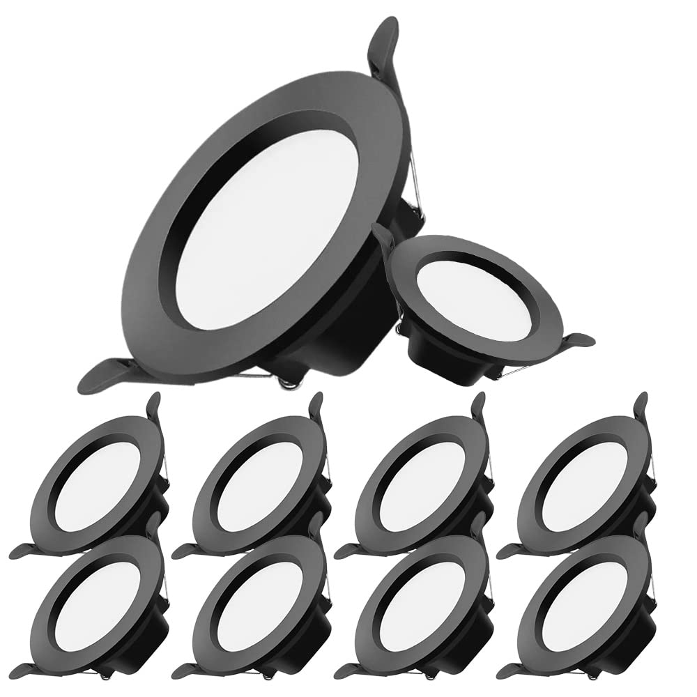 YNBSHGAA Recessed LED Downlight Baffle Trim 5W Ultra-Thin Round Aluminum Panel Light 3000K/4000K/6000K Selectable Embedded Hole Light 1pcs,3pcs,6pcs,10pcs,10pcs-4000K