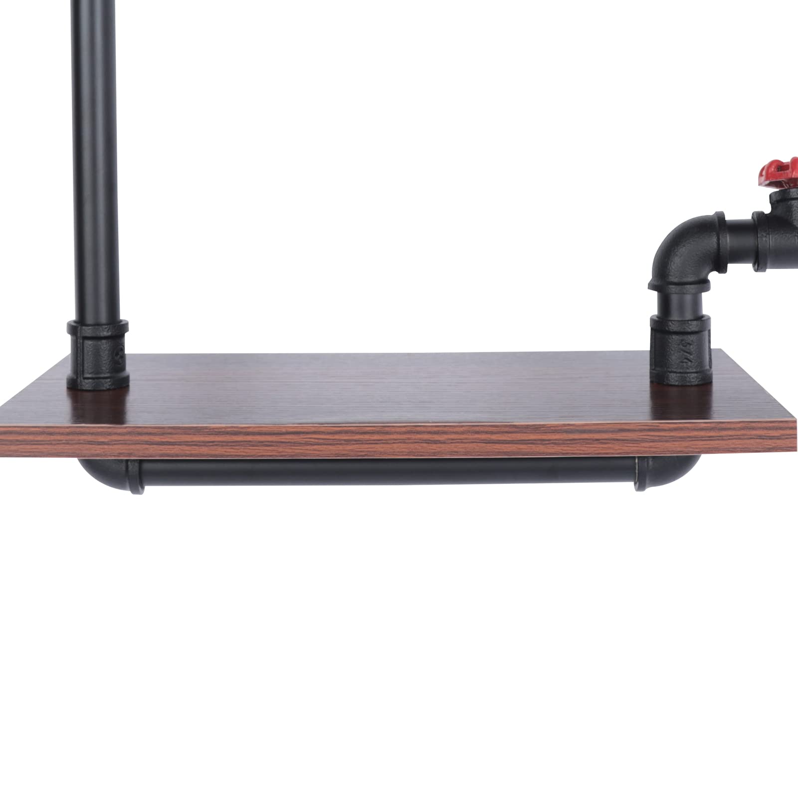 Estantería de pared industrial, tubo, soporte para estanterías, estantería flotante de madera de hierro para el hogar, baño, cocina, organizador de herramientas, perchero de pared