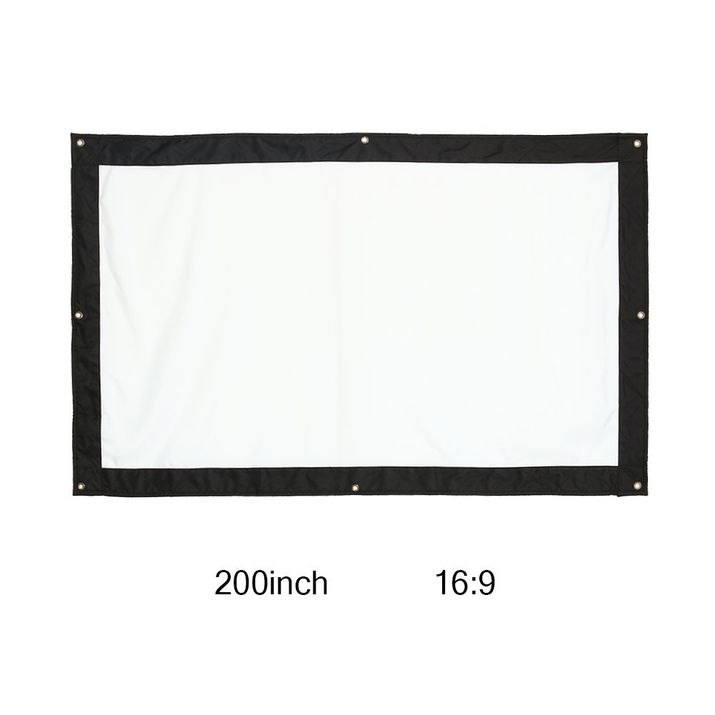 VGEBY 16: 9 Schermo Proiettore Portatile 200" Schermo di Proiezione Posteriore con Fori Appesi per Scuola Teatro Domestico e Proiezione Esterna