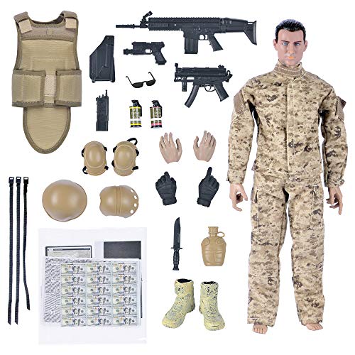 12'' American Military Soldiers Special Forces Army Man Action Figures Play Set-Digital Desert Camouflage