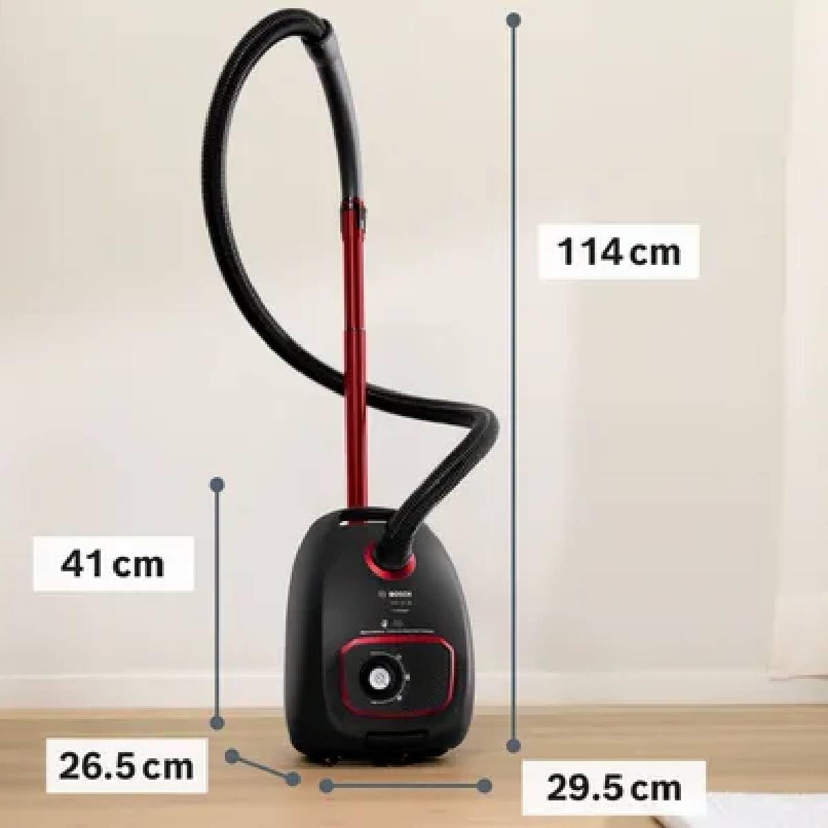 Bosch BGB41POW1 - Aspirapolvere con sacco, traino, 850 watt, nero