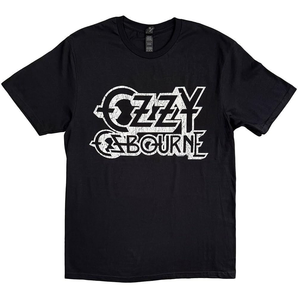 Rockoff Trade Men's Ozzy Osbourne Vintage Logo T - Shirt, Black (Black Black), Xx-Large