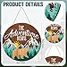 Chunful The Adventure Begins Wooden Hanging Sign, 12 x 12'' Woodland Nursery Decor, Green Trees Brown Background Inspirational Quotes Wooden Plank Sign for Home Cabin, Forest Camping Sign