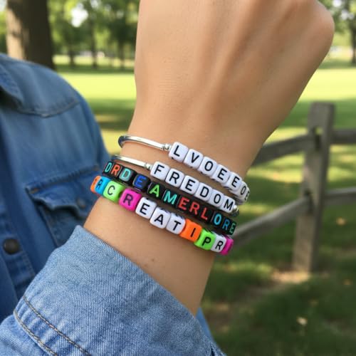 Image of Quefe 1440pcs Acrylic Letter Beads Multicolored Cube Sorted Alphabet Beads for Jewelry Making, Bracelets, Necklaces, Key Chains 5 Colors (6 x 6mm)