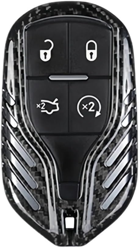 Real Carbon Fiber Key Fob Cover Protector Shell Compatible with Maserati Quattroporte,Ghibli,2017-up Levante Keyless Smart Key(Style 3)