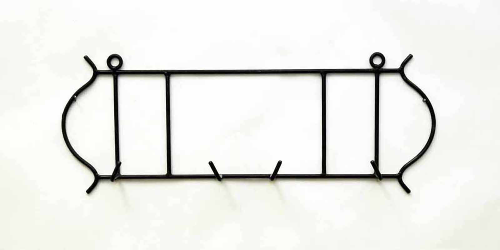 Horizontal Double Wall Small Plate Holder, 22 Inches Wide x 8.5 Inches High. Holds 2-8 Inch Plates. Bronze Color