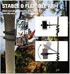 Portable Phone Holder Stand for Bed, Stroller, Desk, Car with Gooseneck Flexible Arm - Stable, Secure & Adjustable Fit on Treadmill, Wheelchair, Tree for GoPro & Cell Phones Used at Home, Work, Travel