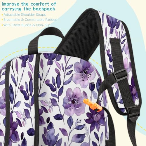 Flower Purple Laptop Backpack for Women Men, 18.3 Inch Large Computer Backpacks Fashion Teacher Nurse Bag Casual Daypack for Work Travel4