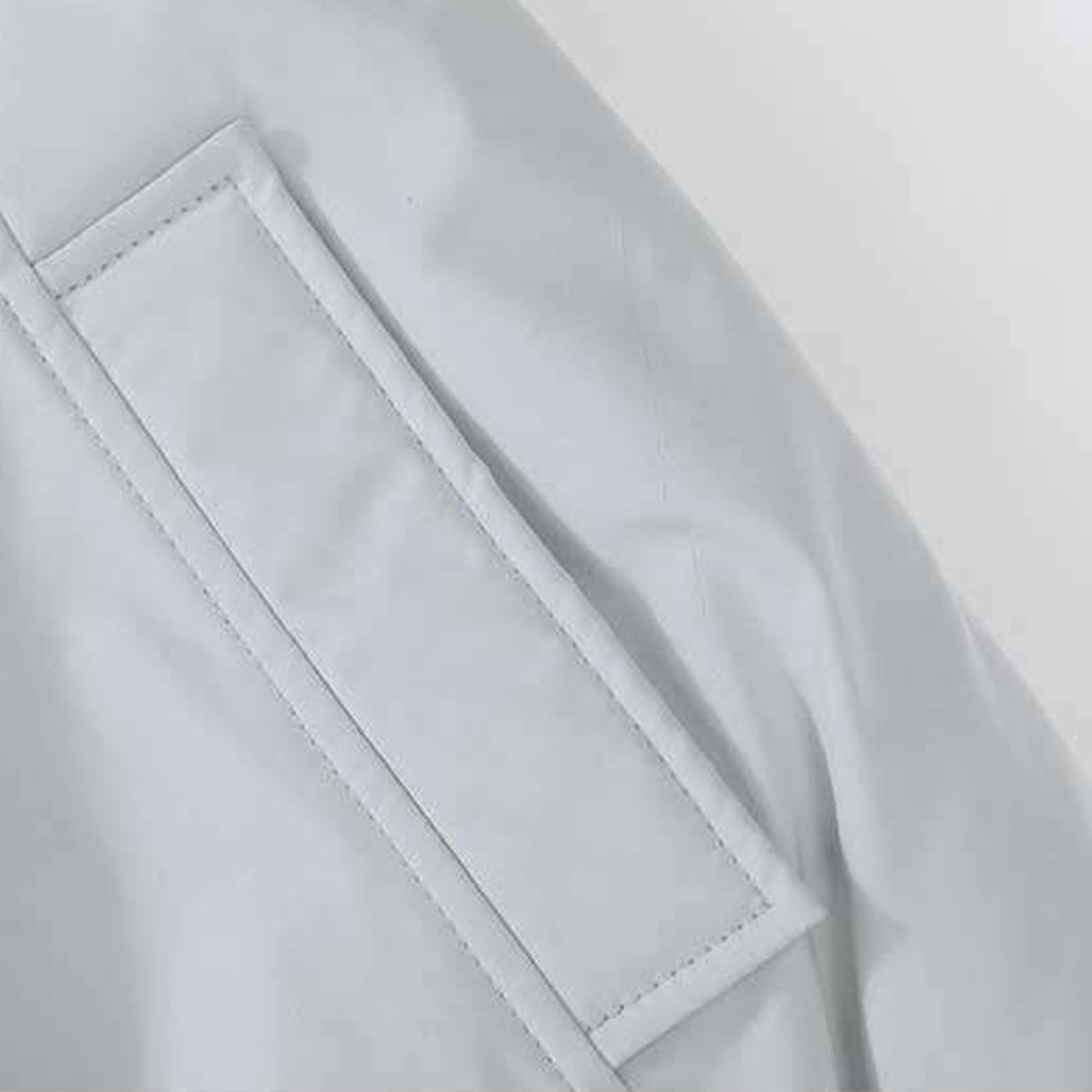 Generisch Chaqueta de plumas de piel sintética para hombre, chaqueta de invierno con cuello alto, chaqueta de entretiempo, chaqueta cortavientos, monocolor, chaqueta bomber, holgada, cálida, chaqueta