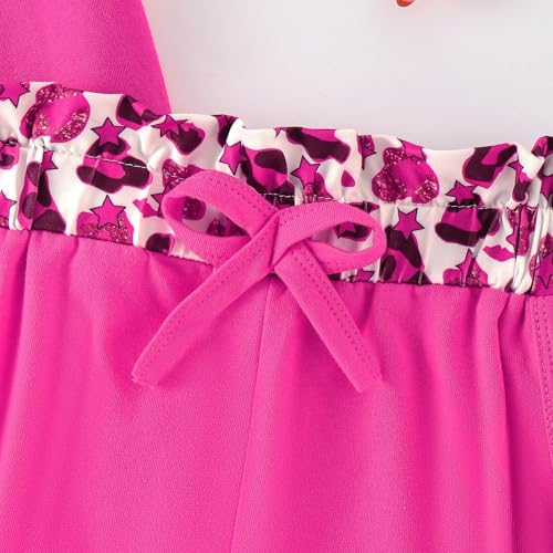 Image of Toddler Girl Clothes Kids Summer Outfits Short Sleeve Leopard-Print T-Shirt and Shorts 2 Piece Set 2-8 Years