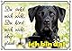 EIN edles Hundeschild mit einem schwarzen Labrador Retriever - TOP Warnschild uv-beständig, DIN A4