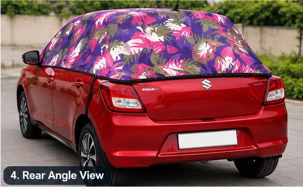 Image of Waterproof, Half Car Body Cover All Weather Protection Half Car Cover Outdoor Uv Protection Waterproof Cloud Print Universal for carBolero Camper 4WD PS BS3