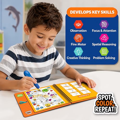 Image of Skillmatics Reusable Search & Find Book - Water Spotter, Mess-Free, Fun Learning Activity, Travel Toy, Gifts for Boys & Girls Ages 4, 5, 6, 7, 8