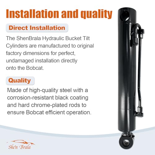 Image of 7208419 Hydraulic Tilt Cylinder, Hydraulic Bucket Cylinder New Fits for Bobcat A300 S220 S250 S300 S330 T250 T300 T320, Rod 1-1 /2 inch, Bore 3 inch, Stroke 15 inch, Pin to Pin- 25 inch