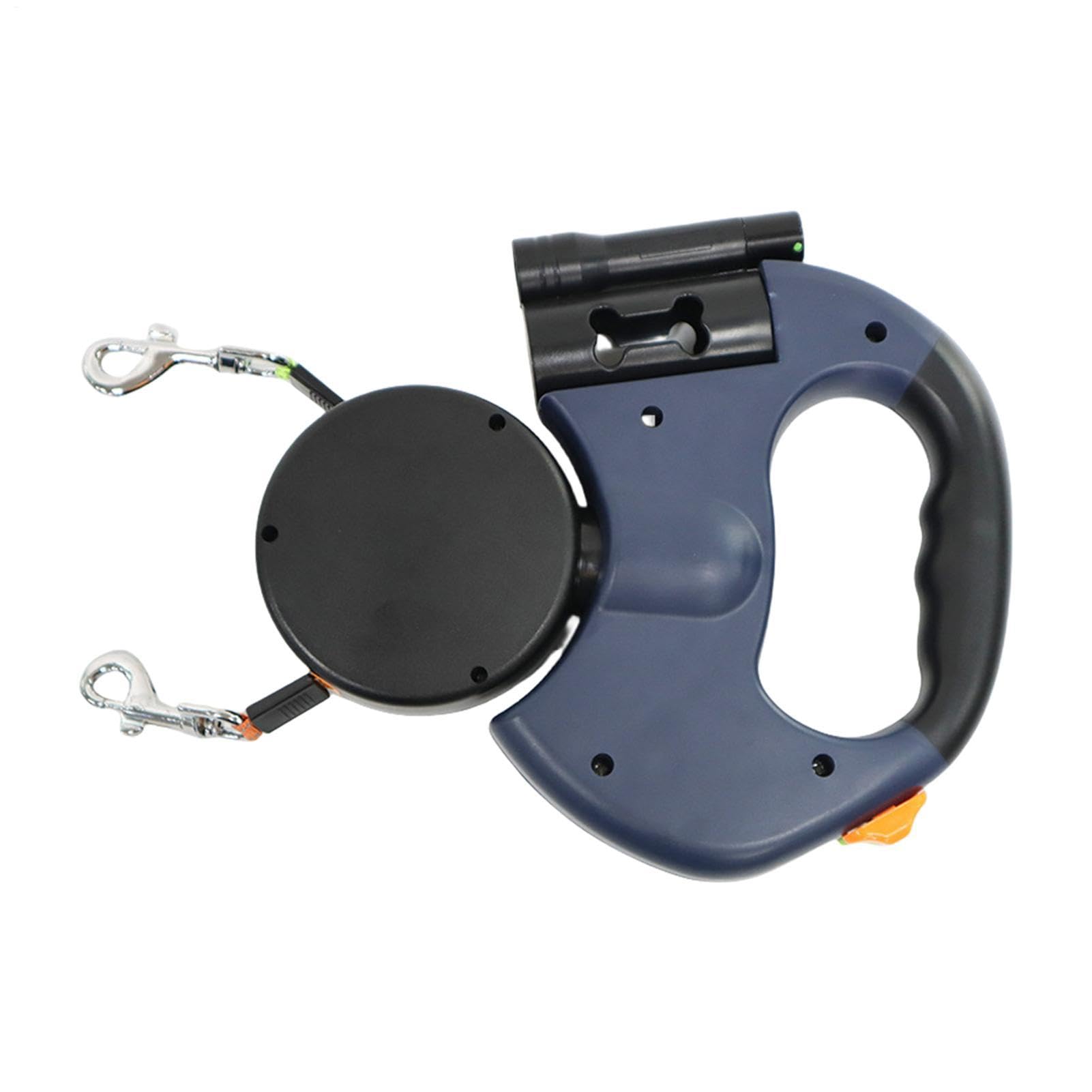 Correa giratoria Doble para Perro, retráctil de 5 m, Multiusos giratoria de 360°, diseño sin enredos, cordón de Seguridad Reflectante para Paseos nocturnos, Trotar y Acampar con Perros medianos y