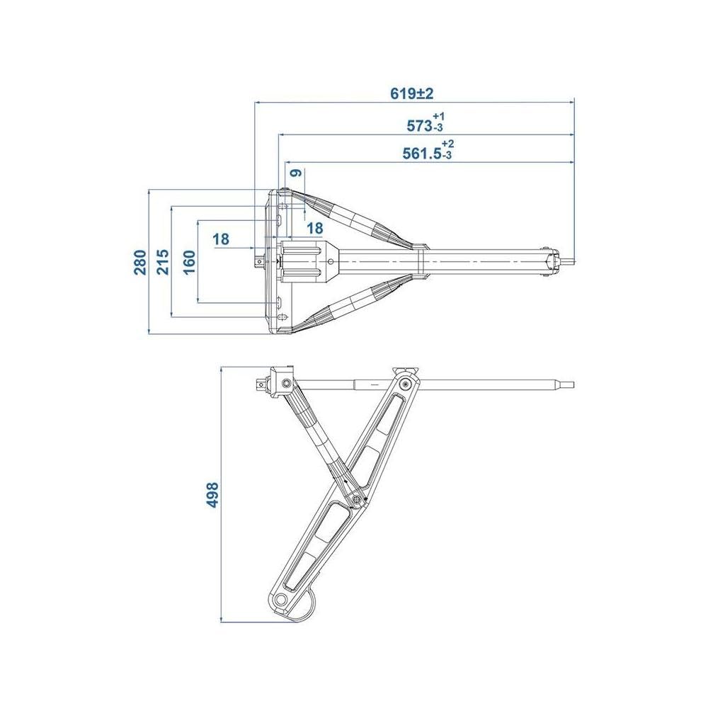 APT Soporte giratorio para caravana (1500 kg, 619 mm)