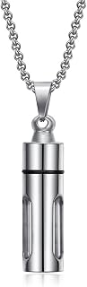Stainless Steel Perfume Bottle Pendant Locket Necklace Memorial Jewelry Gifts