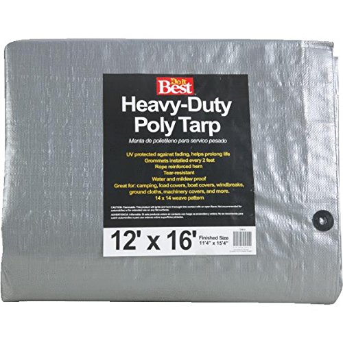 725633 Heavy/Duty Tarp, 12X16, Silver
