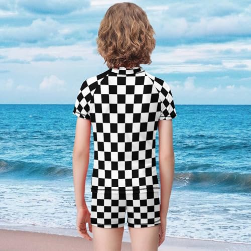 Checkered SquaresChildren's Swimsuits Boys Two Piece Suit10-12Y（150cm）2