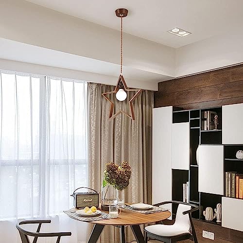 Foco de techo de madera E27 para iluminar comedores oscuros con estilo original 7