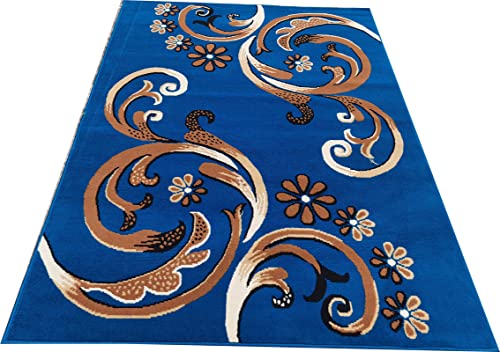 Image of Home Decore Acrylic Carpet for Your Living Room & Drawing Room Aywhere in Your Home (180X240 Blue Colour)- 6x8 Feet